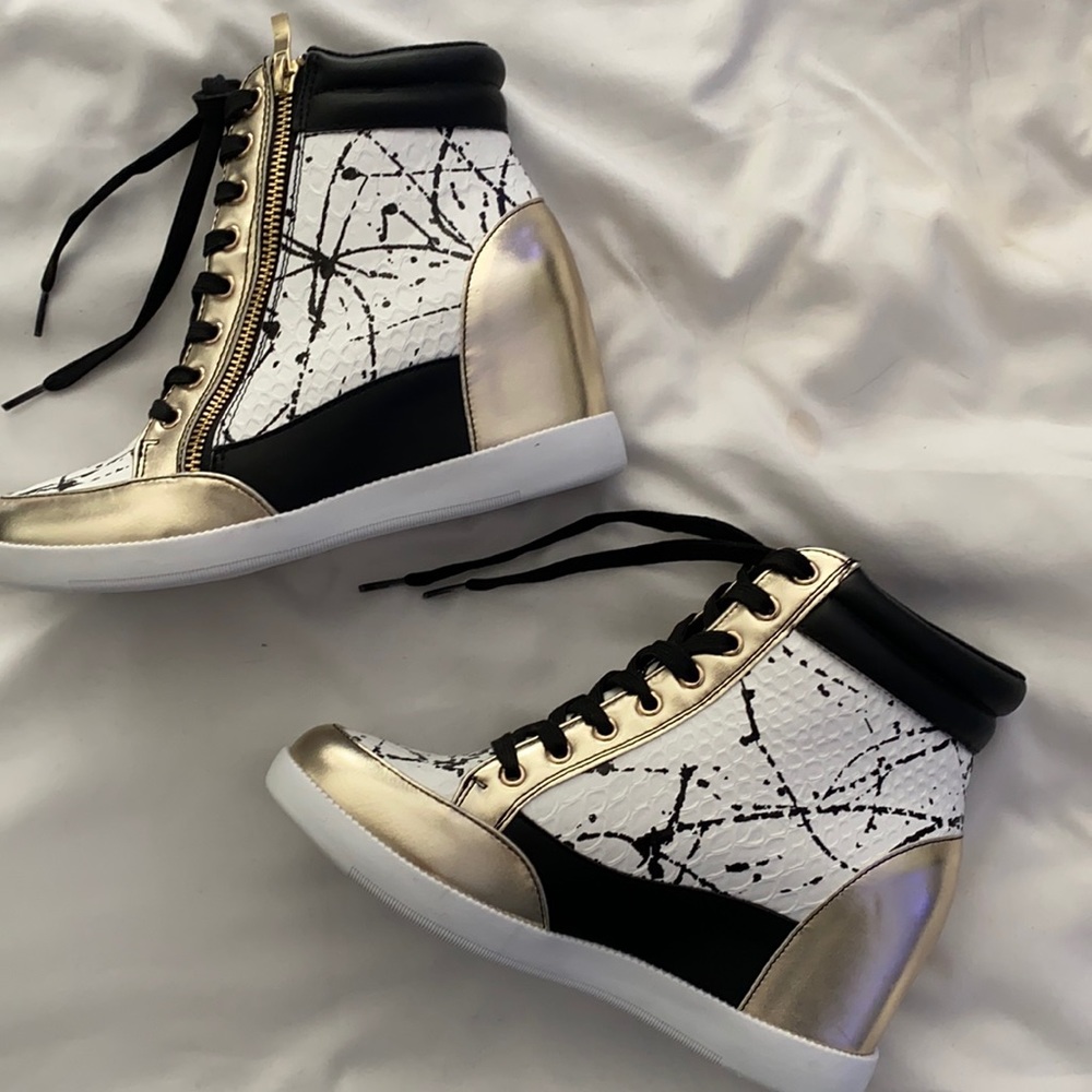 Just fab zip up wedge sneaker